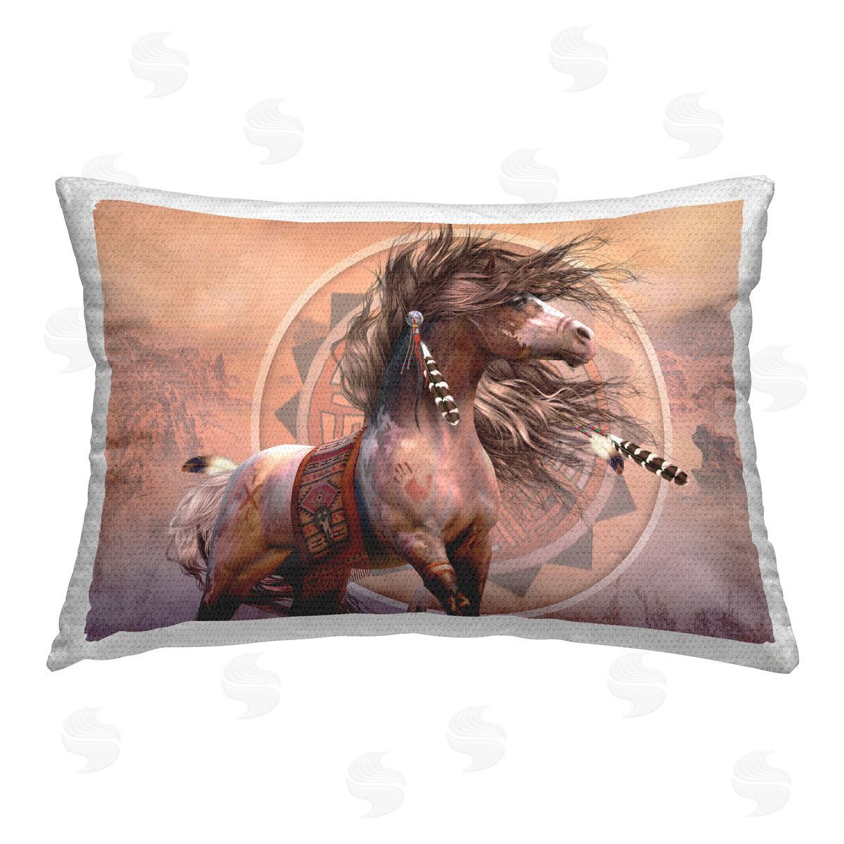 Laurie Prindle Native Desert Horse Outdoor Quick-Dry Polyester Printed Throw Pillow