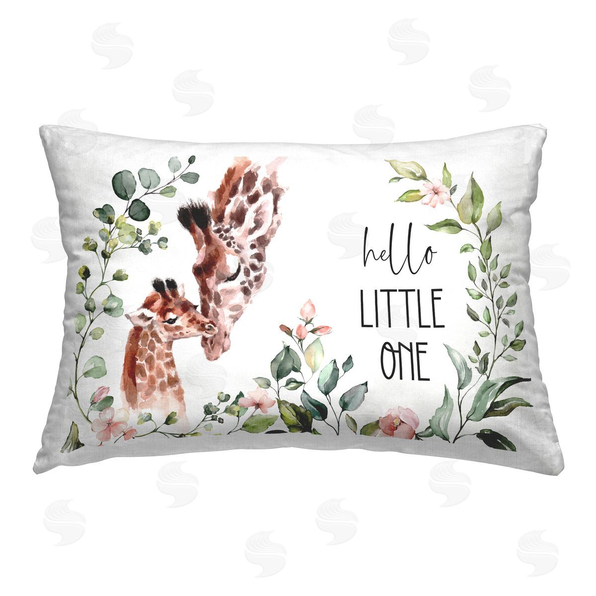 IvaCuddlyMural Hello Little One Phrase Printed Plush Polyester Throw Pillow