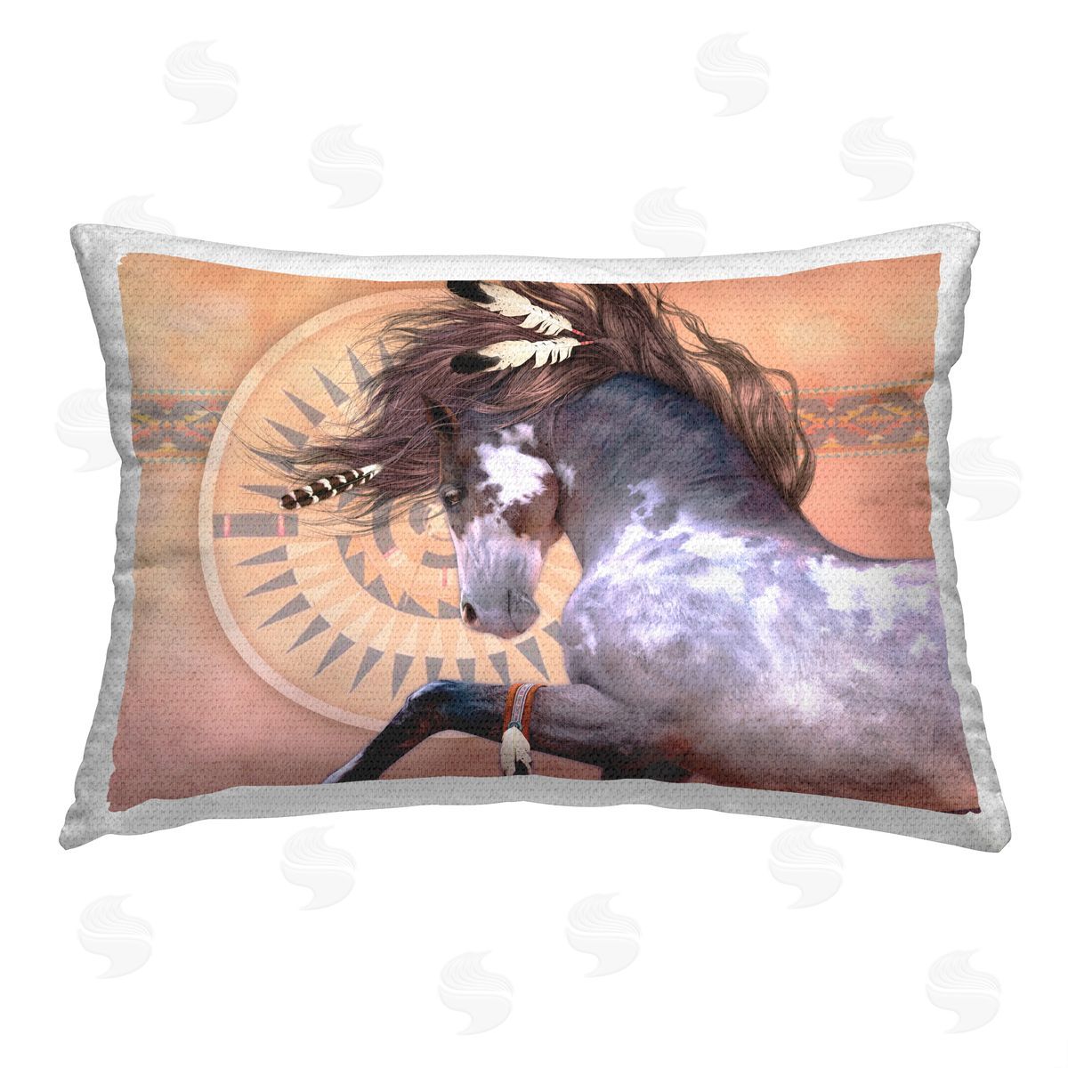 Laurie Prindle Patterned Native Spirit Outdoor Quick-Dry Polyester Printed Throw Pillow
