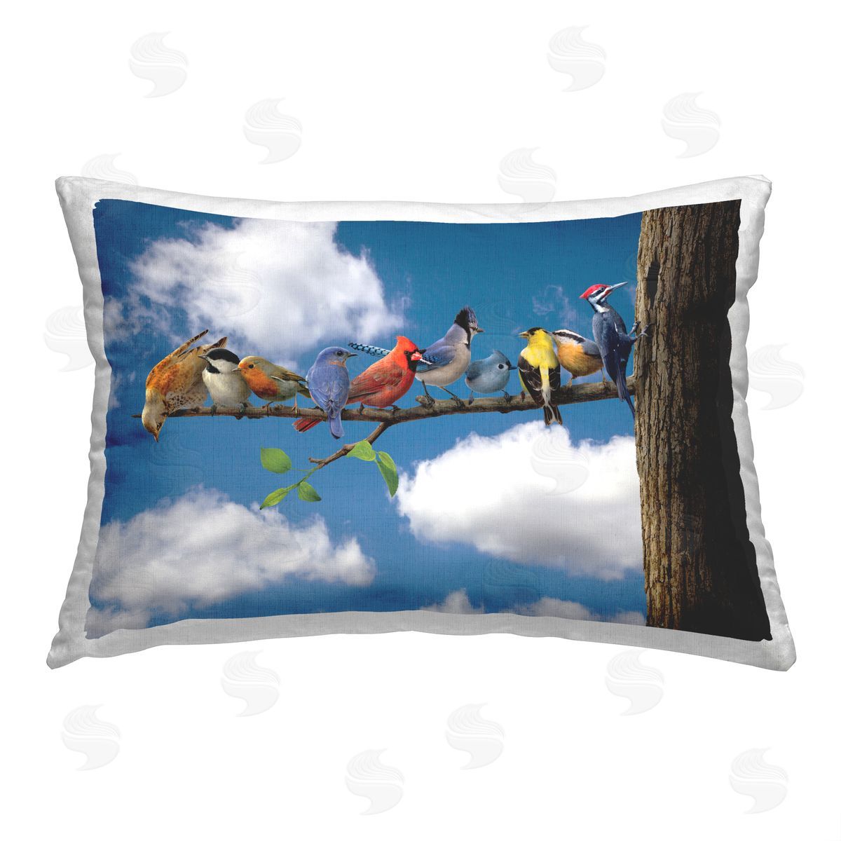 Vincent Hie Various Birds on Branch Printed Plush Polyester Throw Pillow
