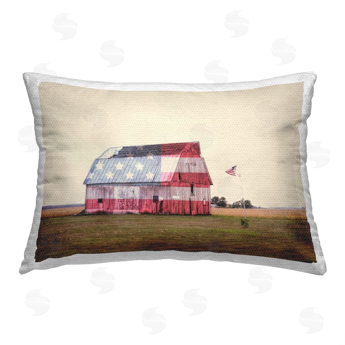 Daniel Sproul Americana Country Barn Outdoor Quick-Dry Polyester Printed Throw Pillow
