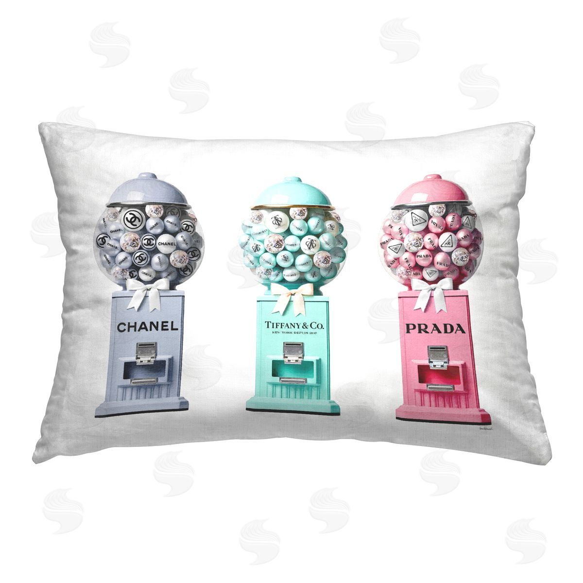 Amanda Greenwood Pastel Glam Gumballs Printed Plush Polyester Throw Pillow