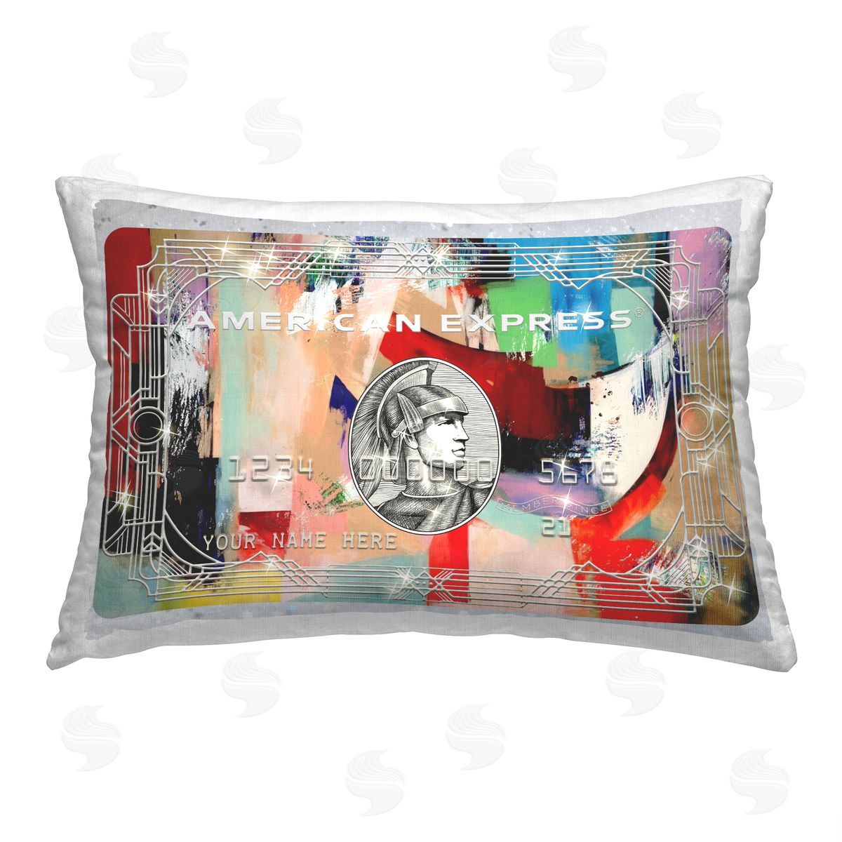 Ziwei Li Glam Credit Card Printed Plush Polyester Throw Pillow