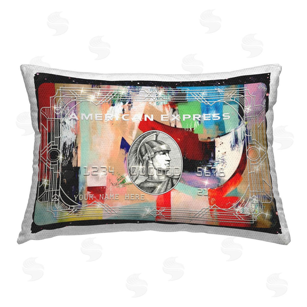 Ziwei Li Patterned Credit Card Outdoor Quick-Dry Polyester Printed Throw Pillow