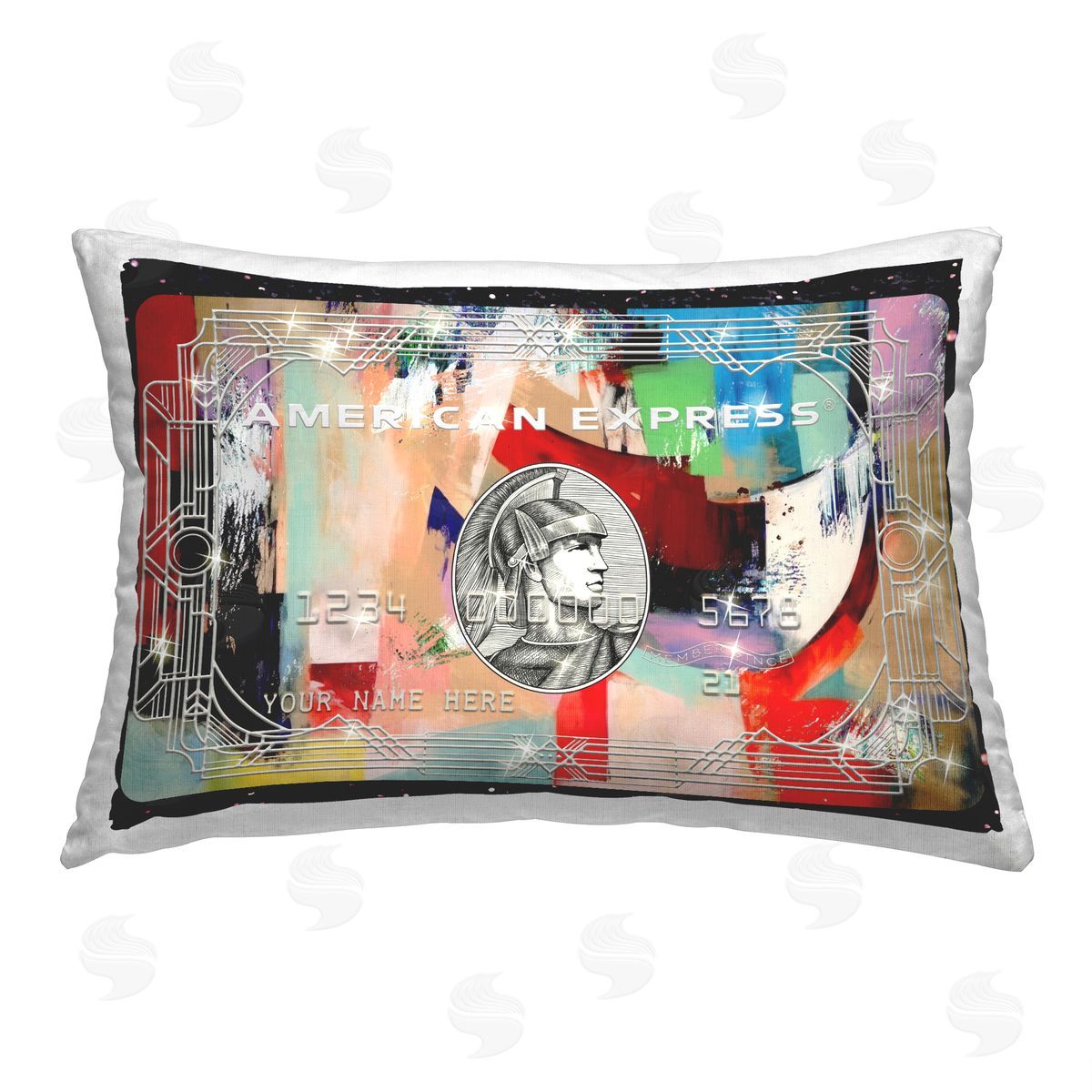 Ziwei Li Patterned Credit Card Printed Plush Polyester Throw Pillow