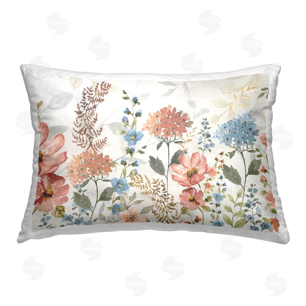 Nan Spring Florals Pattern Printed Plush Polyester Throw Pillow