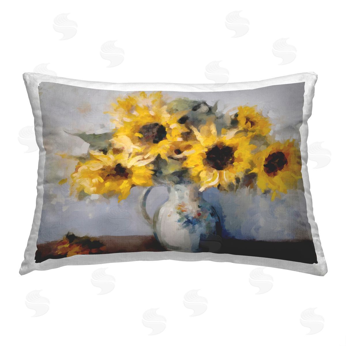 Ziwei Li Rustic Sunflower Vase Printed Plush Polyester Throw Pillow