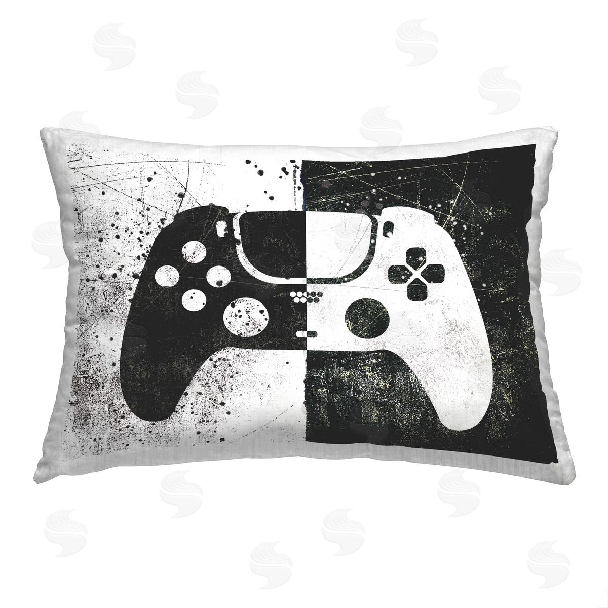 Logic Nerds Abstract Gaming Controller Printed Plush Polyester Throw Pillow
