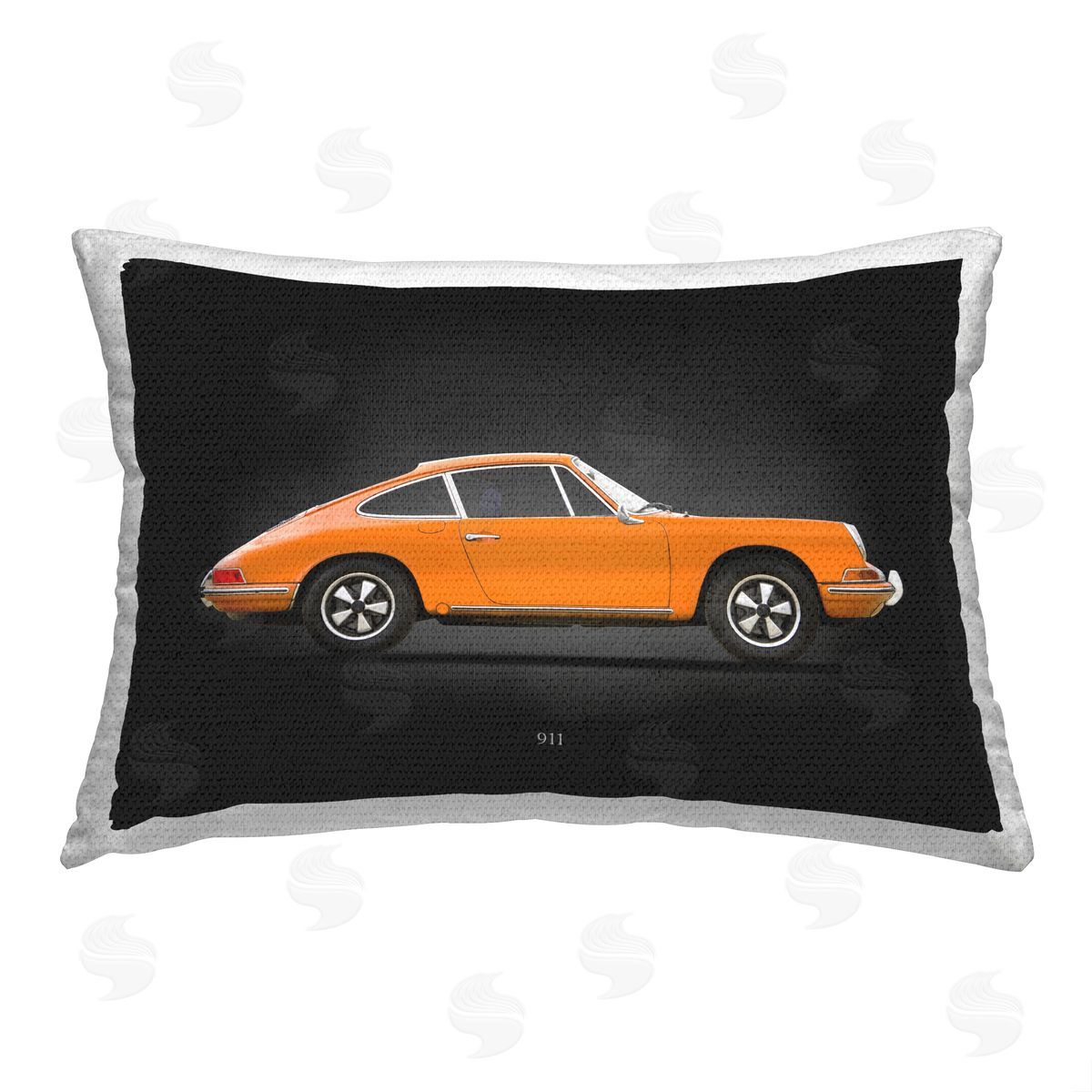 Mark Rogan Orange Antique Coupe Outdoor Quick-Dry Polyester Printed Throw Pillow