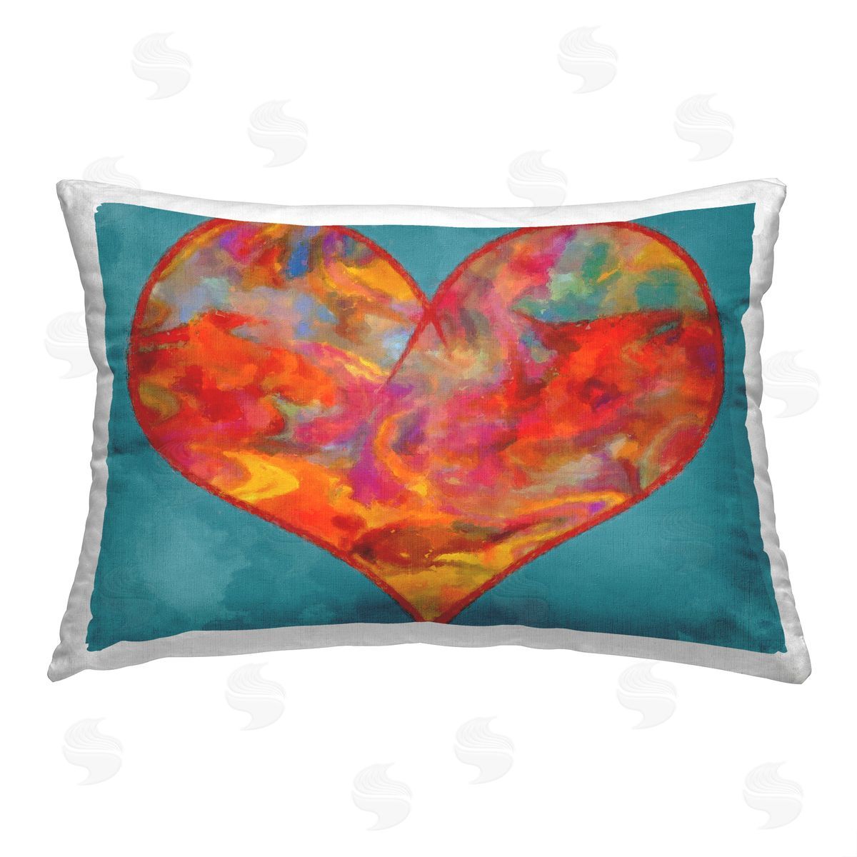 Daniel Sproul Modern Patterned Heart Printed Plush Polyester Throw Pillow