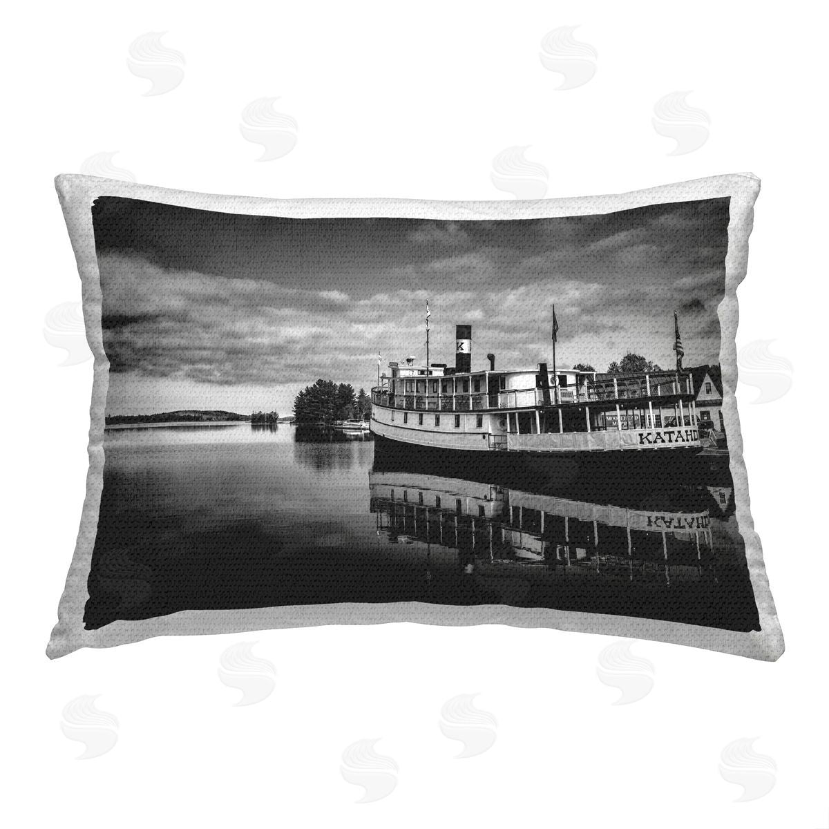 Daniel Sproul Ferry at Boat Pier Outdoor Quick-Dry Polyester Printed Throw Pillow