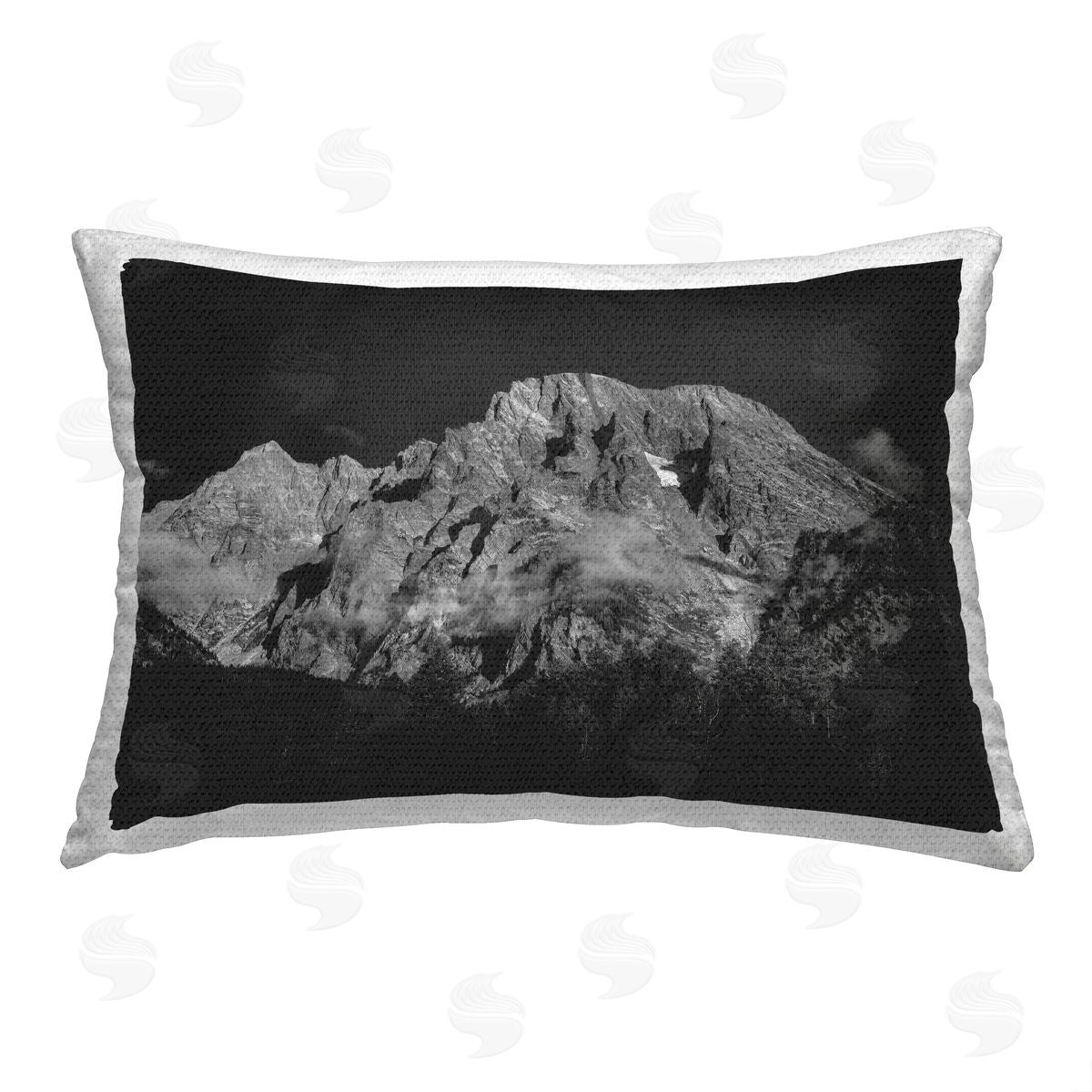 Daniel Sproul Foggy Mountain Scene Outdoor Quick-Dry Polyester Printed Throw Pillow