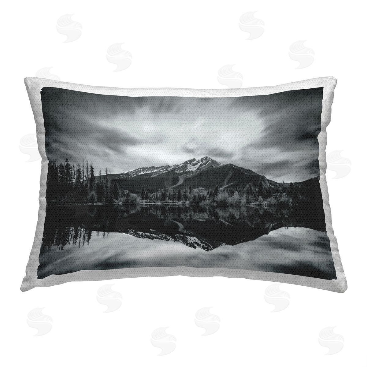 Daniel Sproul Grey Lake Reflection Outdoor Quick-Dry Polyester Printed Throw Pillow