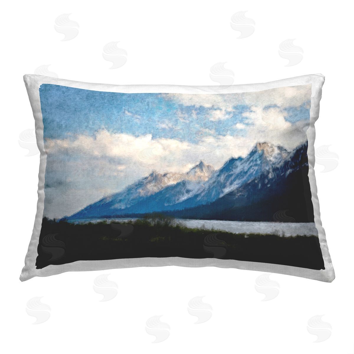 Daniel Sproul Cloudy Mountain View Printed Plush Polyester Throw Pillow
