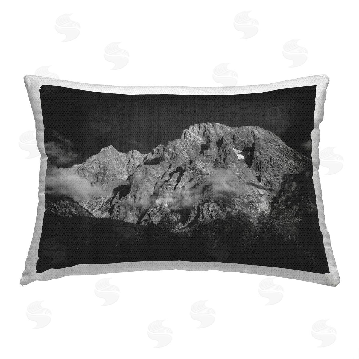 Daniel Sproul Foggy Mountain Peak Outdoor Quick-Dry Polyester Printed Throw Pillow