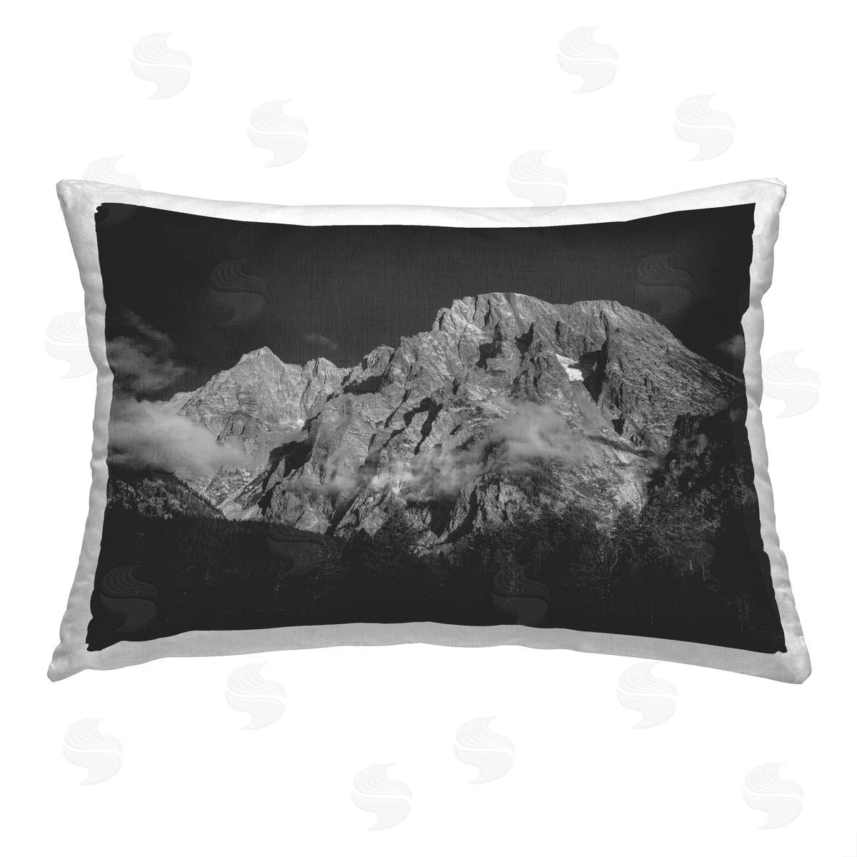 Daniel Sproul Foggy Mountain Peak Printed Plush Polyester Throw Pillow