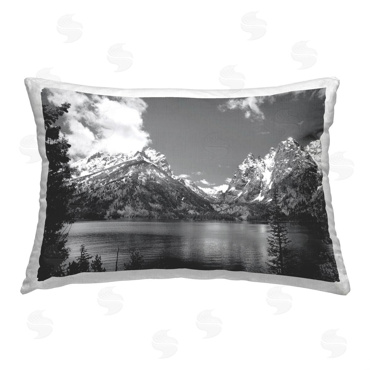 Steve Toole Lake & Mountain Scene Printed Plush Polyester Throw Pillow