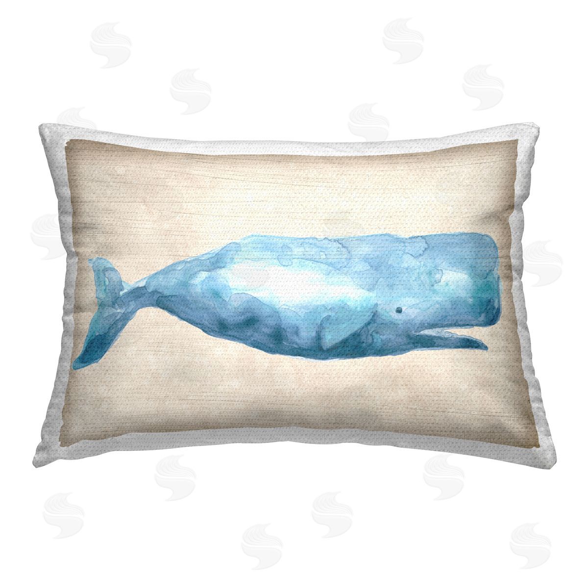 June Erica Vess Nautical Beluga Whale Outdoor Quick-Dry Polyester Printed Throw Pillow
