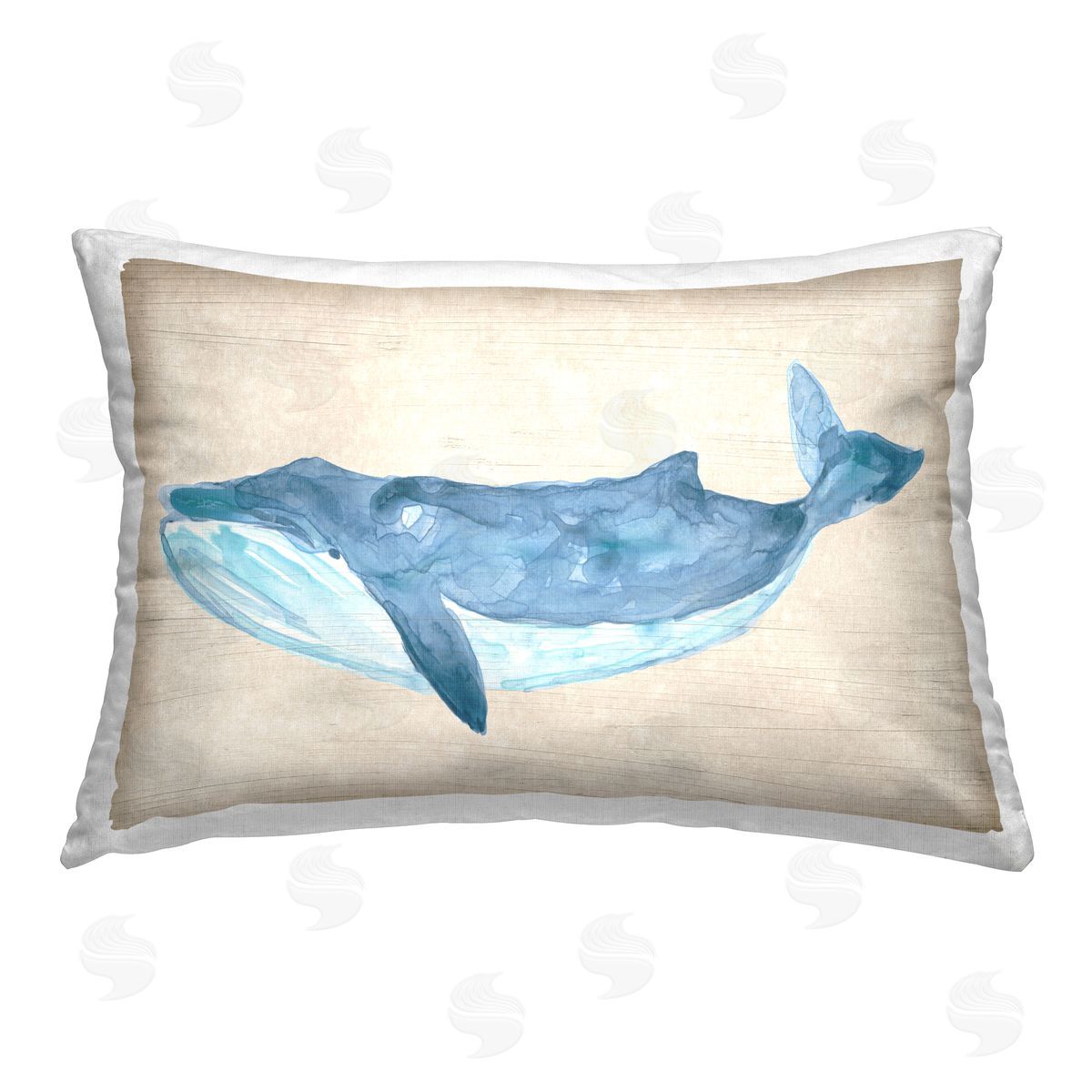 June Erica Vess Whale Facing Left Printed Plush Polyester Throw Pillow