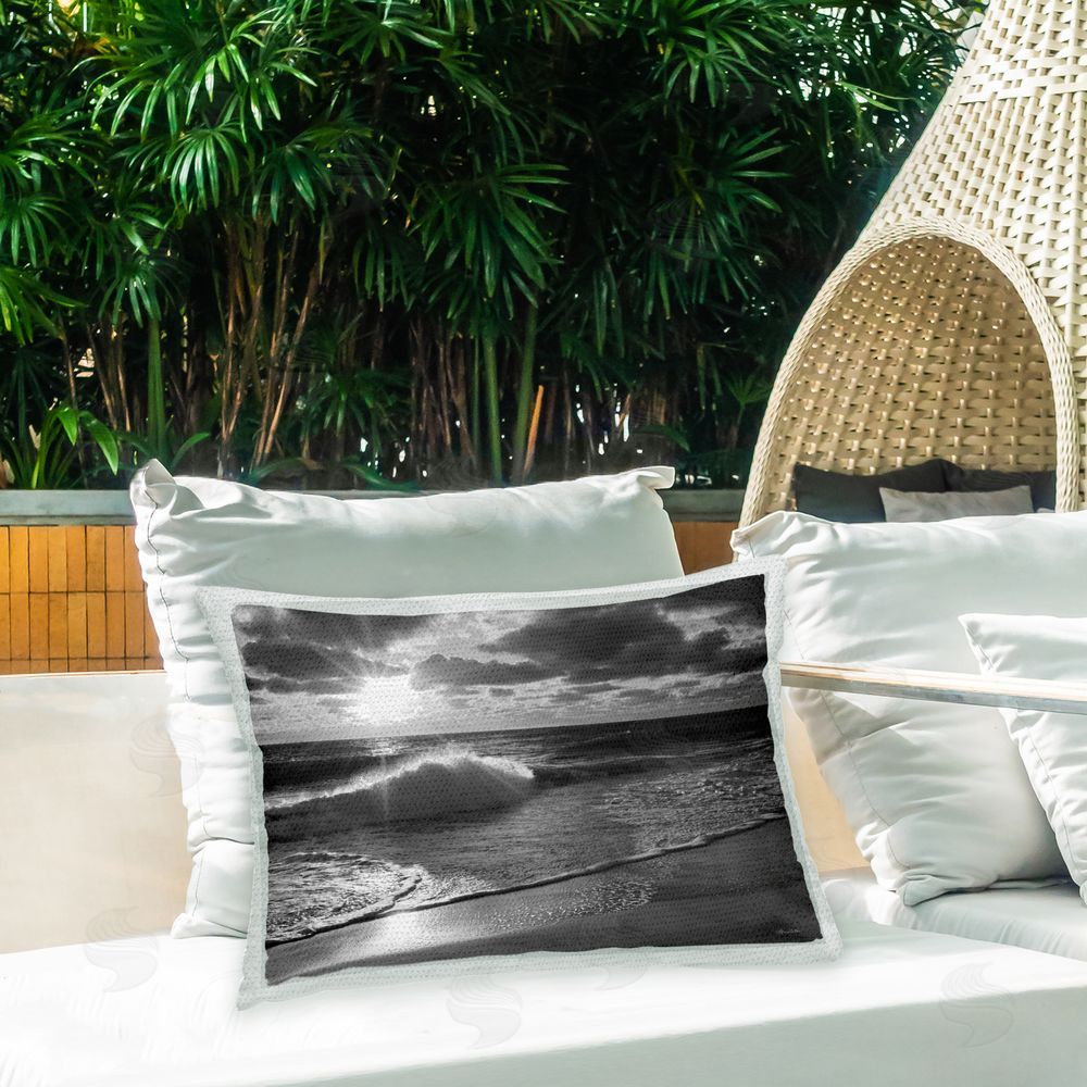 Lori Deiter Sea Waves on Shore Outdoor Quick-Dry Polyester Printed Throw Pillow in Back Yard
