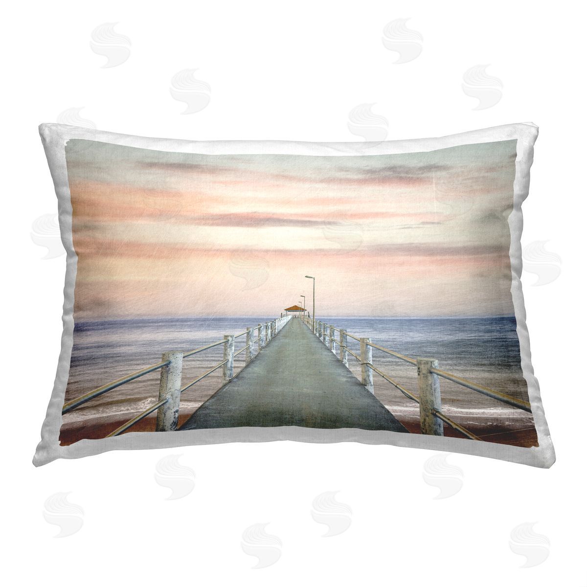 Marcus Prime Boardwalk Ocean Shore Printed Plush Polyester Throw Pillow