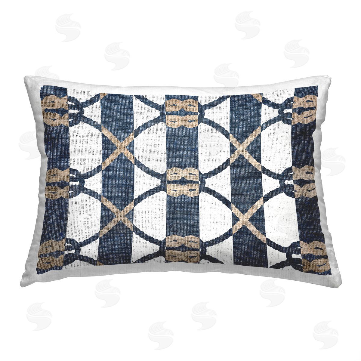 Stupell Studio Maritime Striped Knots Printed Plush Polyester Throw Pillow