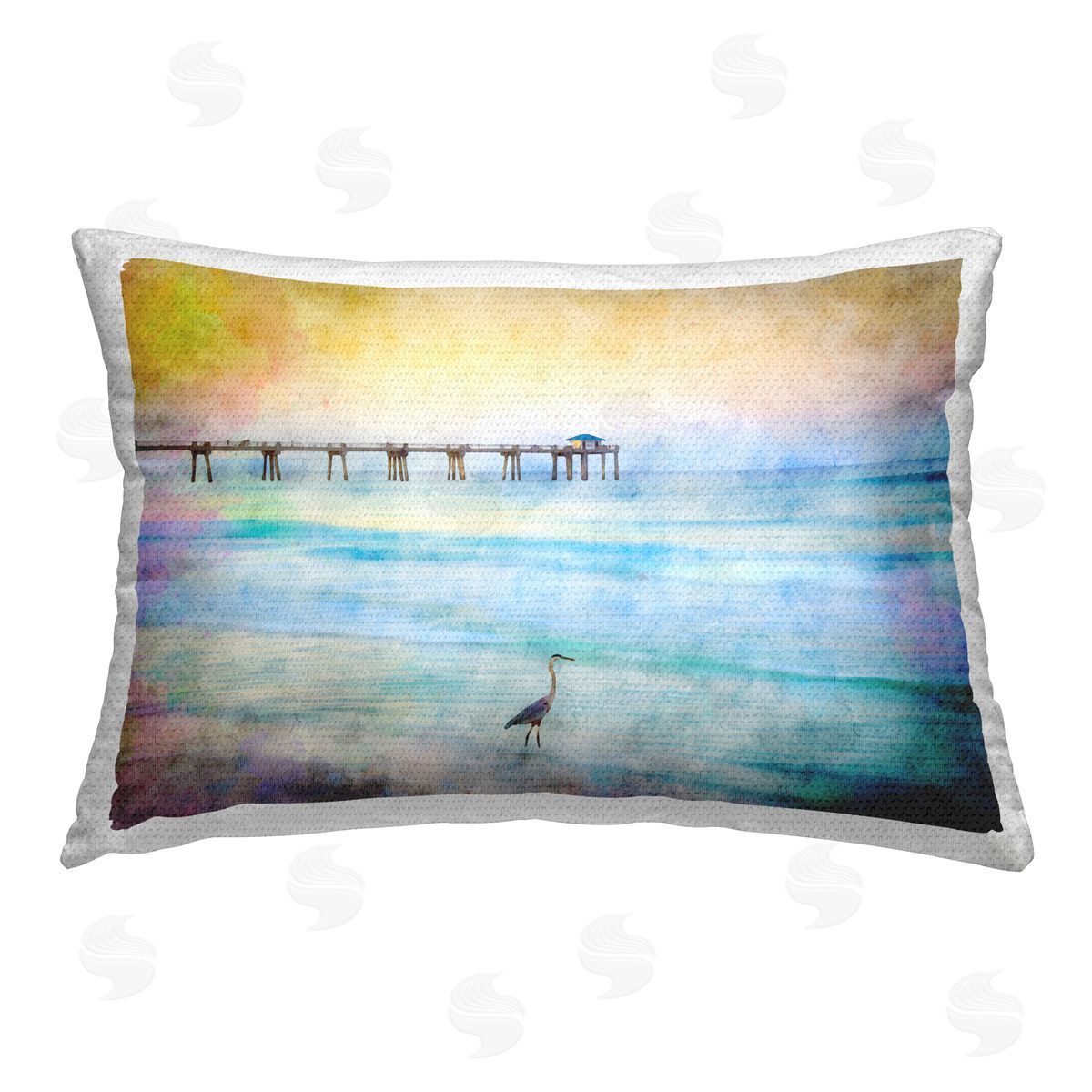 Daniel Sproul Coastal Pier Abstraction Outdoor Quick-Dry Polyester Printed Throw Pillow