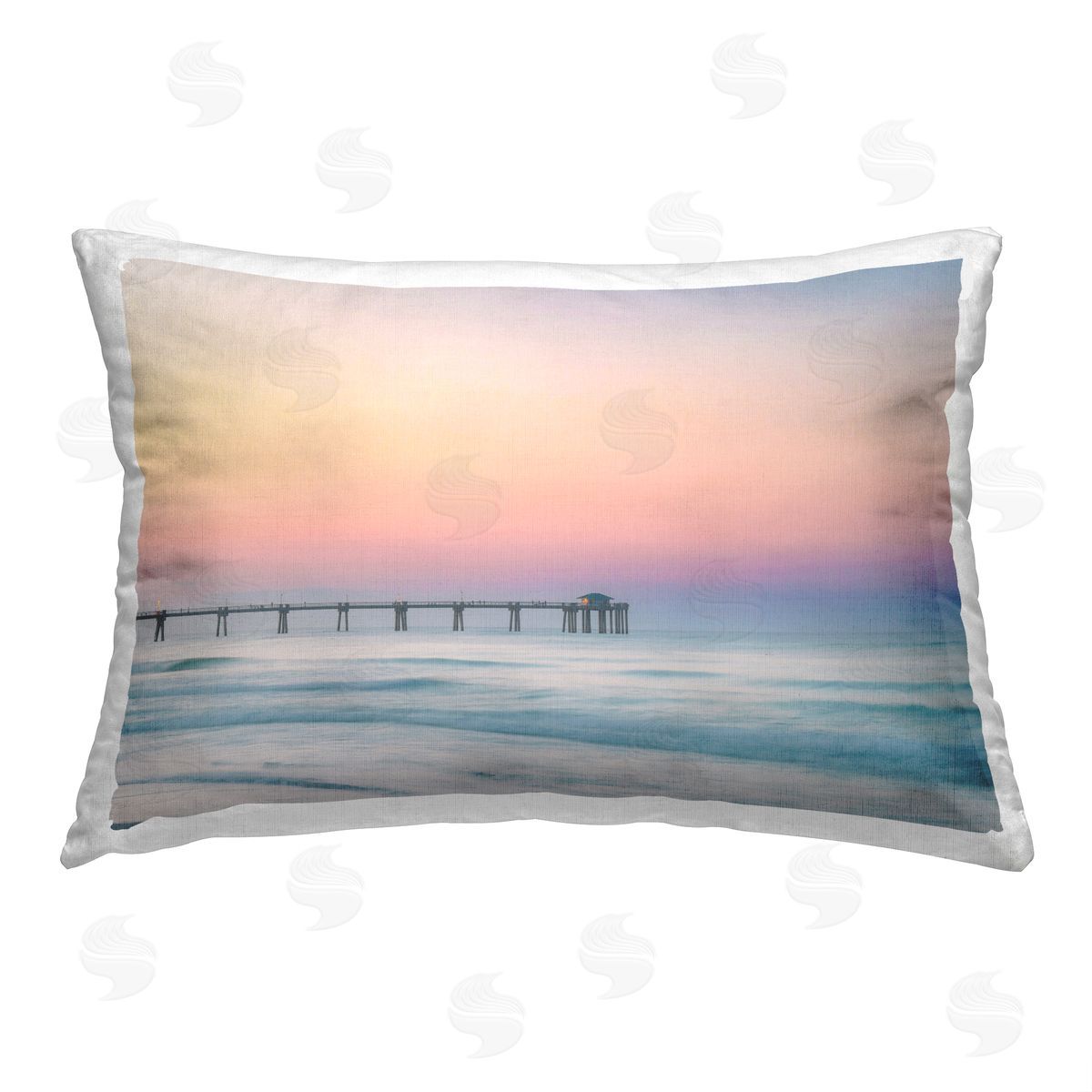 Daniel Sproul Sunset Beach Pier Printed Plush Polyester Throw Pillow