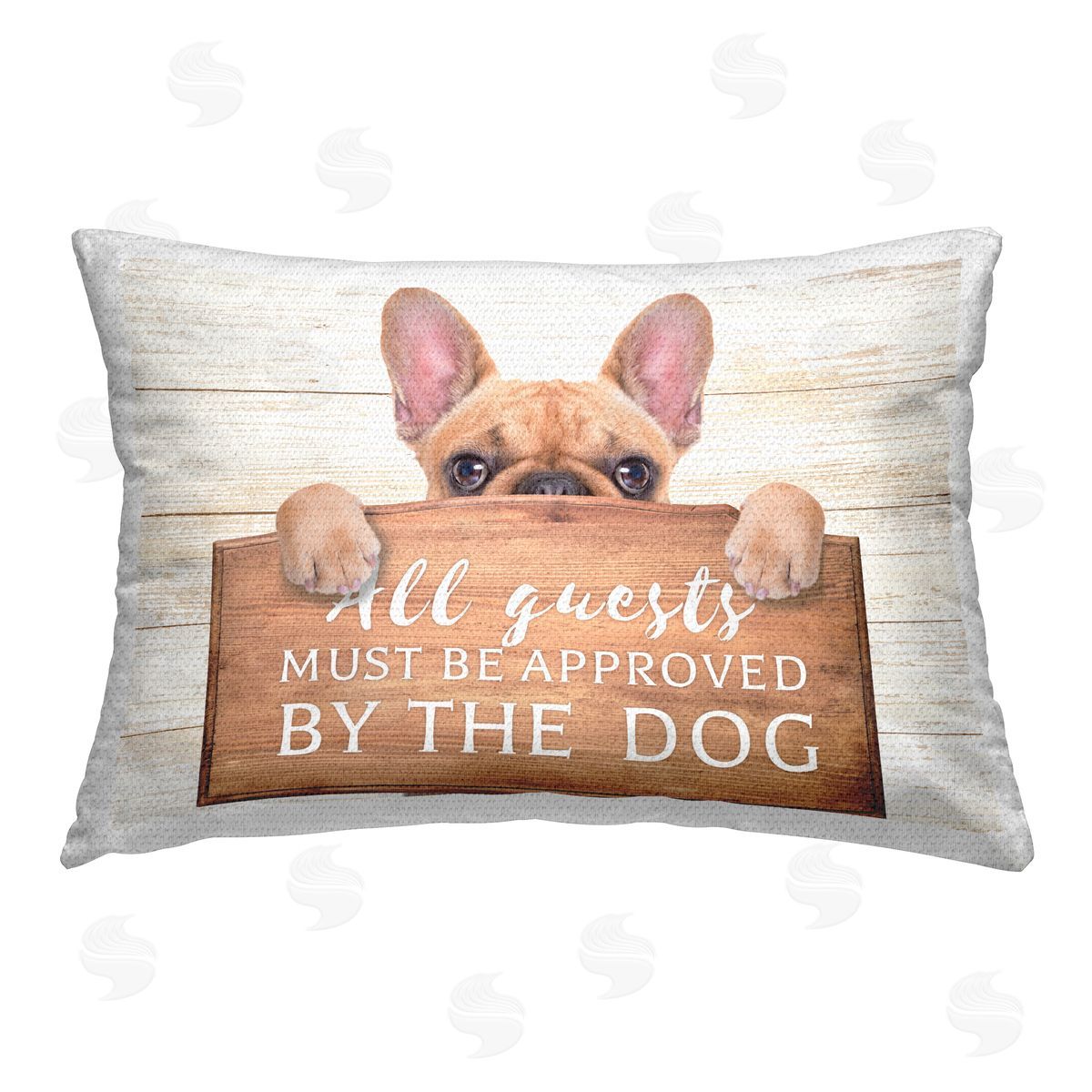 Furry Portraits Approved By Dog Phrase Outdoor Quick-Dry Polyester Printed Throw Pillow