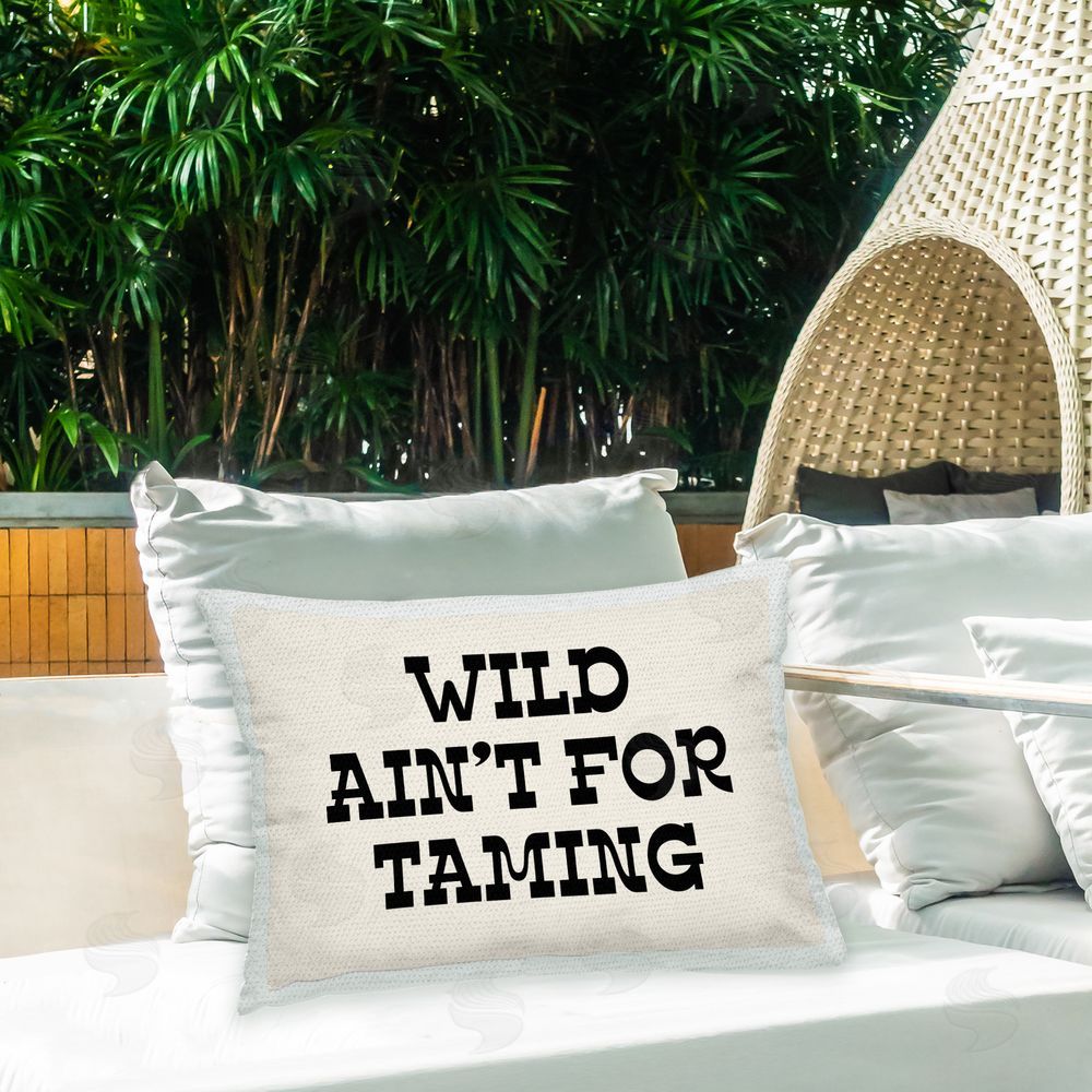 Daphne Polselli Wild Ain't For Taming Outdoor Quick-Dry Polyester Printed Throw Pillow in Back Yard