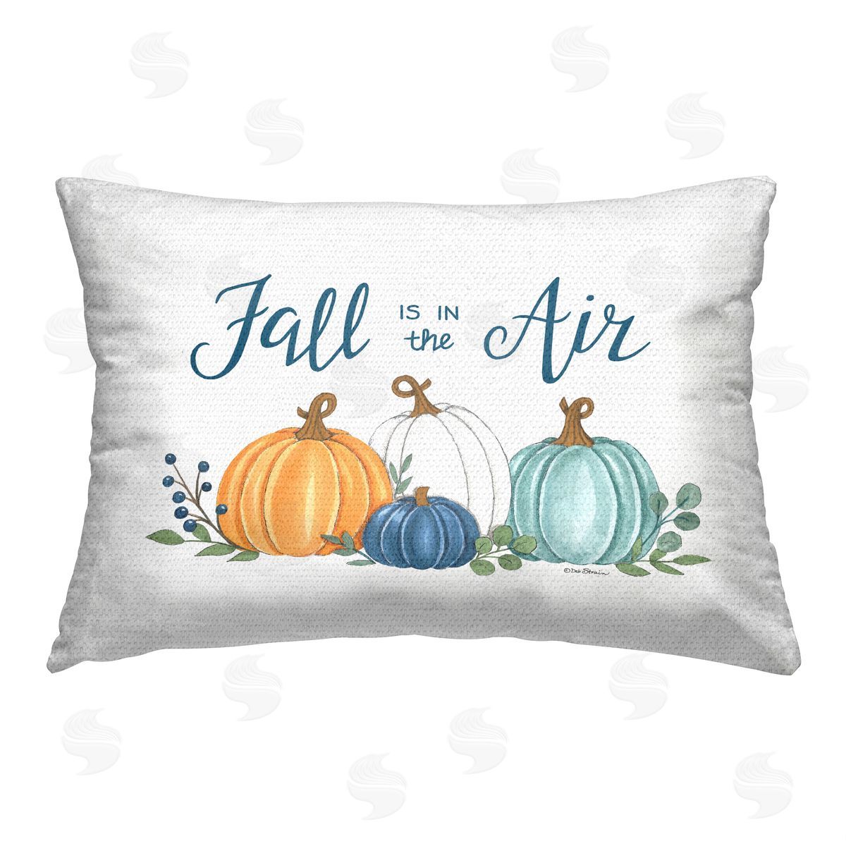 Deb Strain Fall In The Air Pumpkins Outdoor Quick-Dry Polyester Printed Throw Pillow