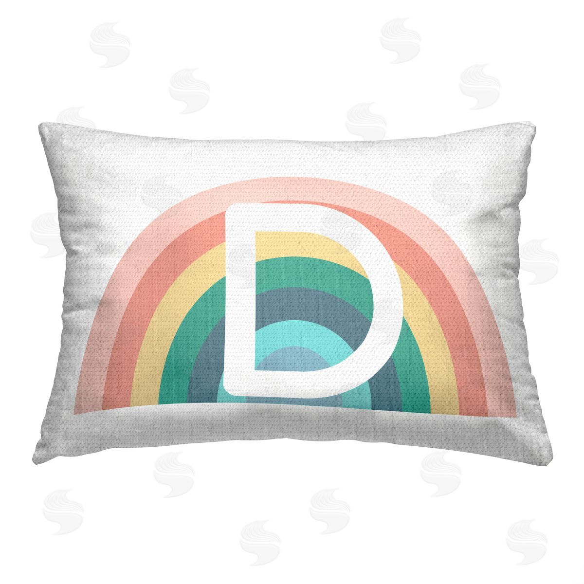 Daphne Polselli Rainbow Initial D Outdoor Quick-Dry Polyester Printed Throw Pillow