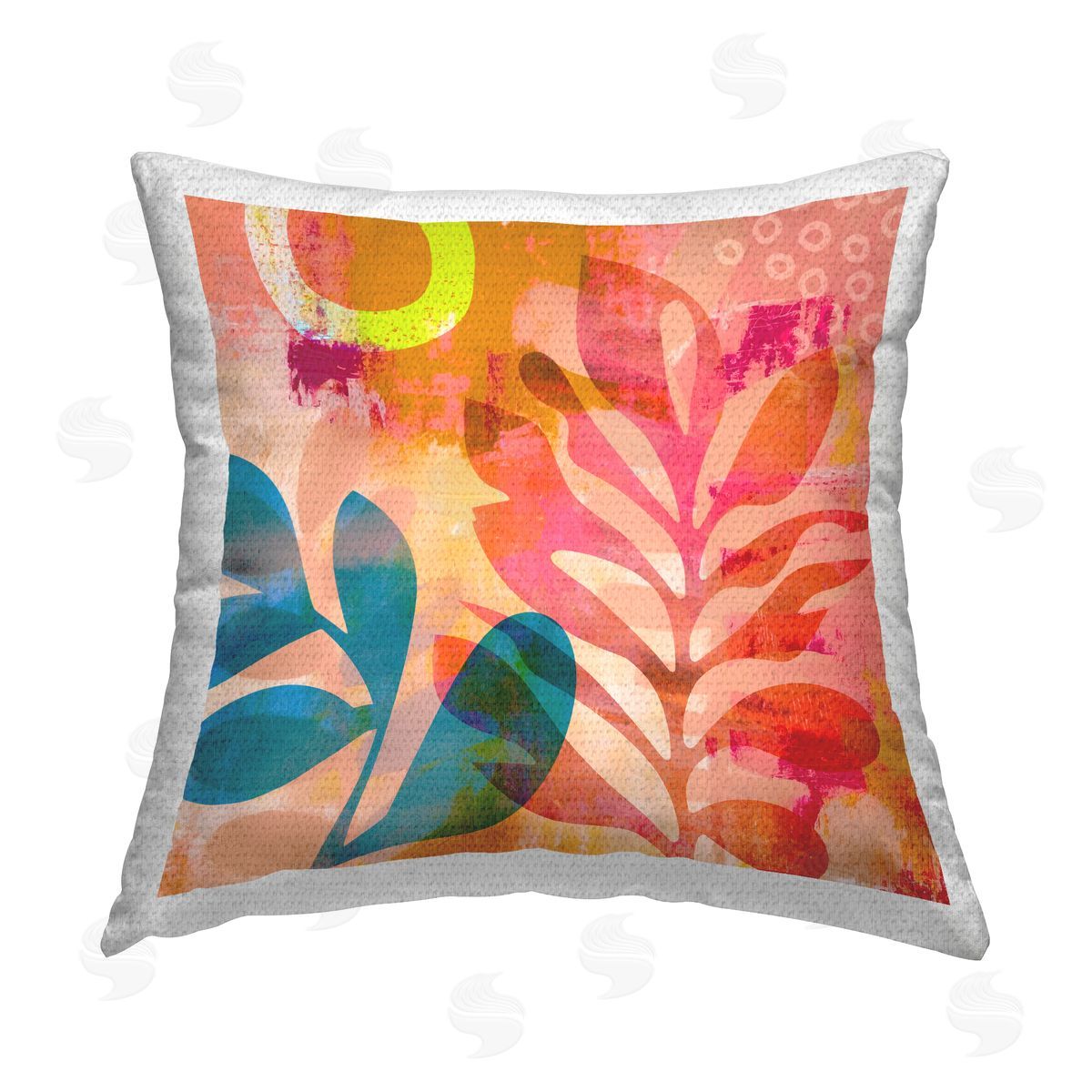 Andrea Haase Modern Leaf Botanicals Outdoor Quick-Dry Polyester Printed Throw Pillow