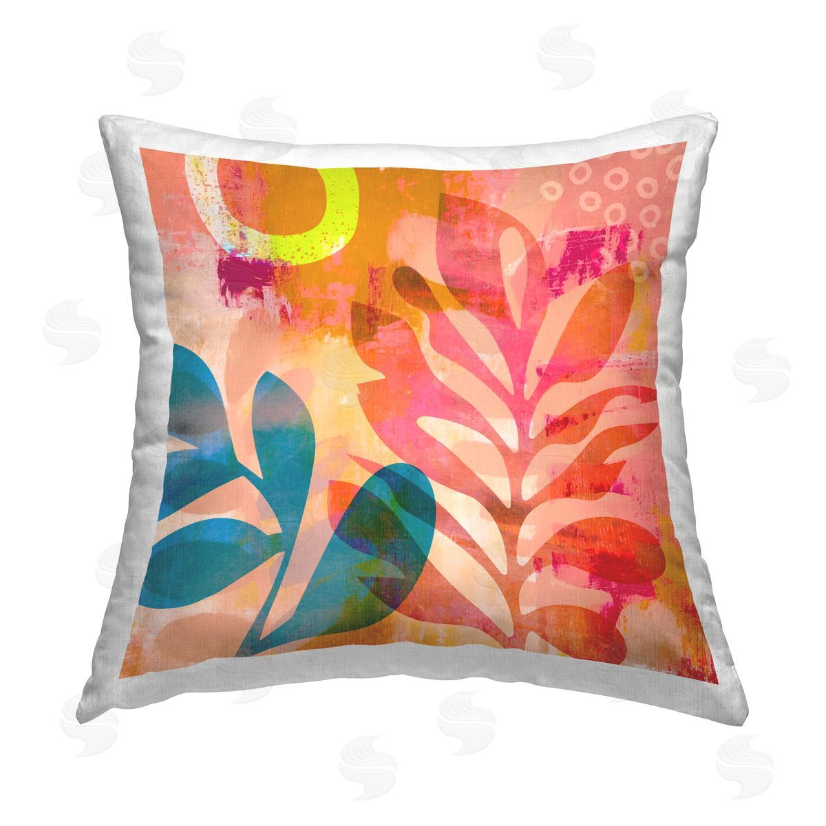 Andrea Haase Modern Leaf Botanicals Printed Plush Polyester Throw Pillow