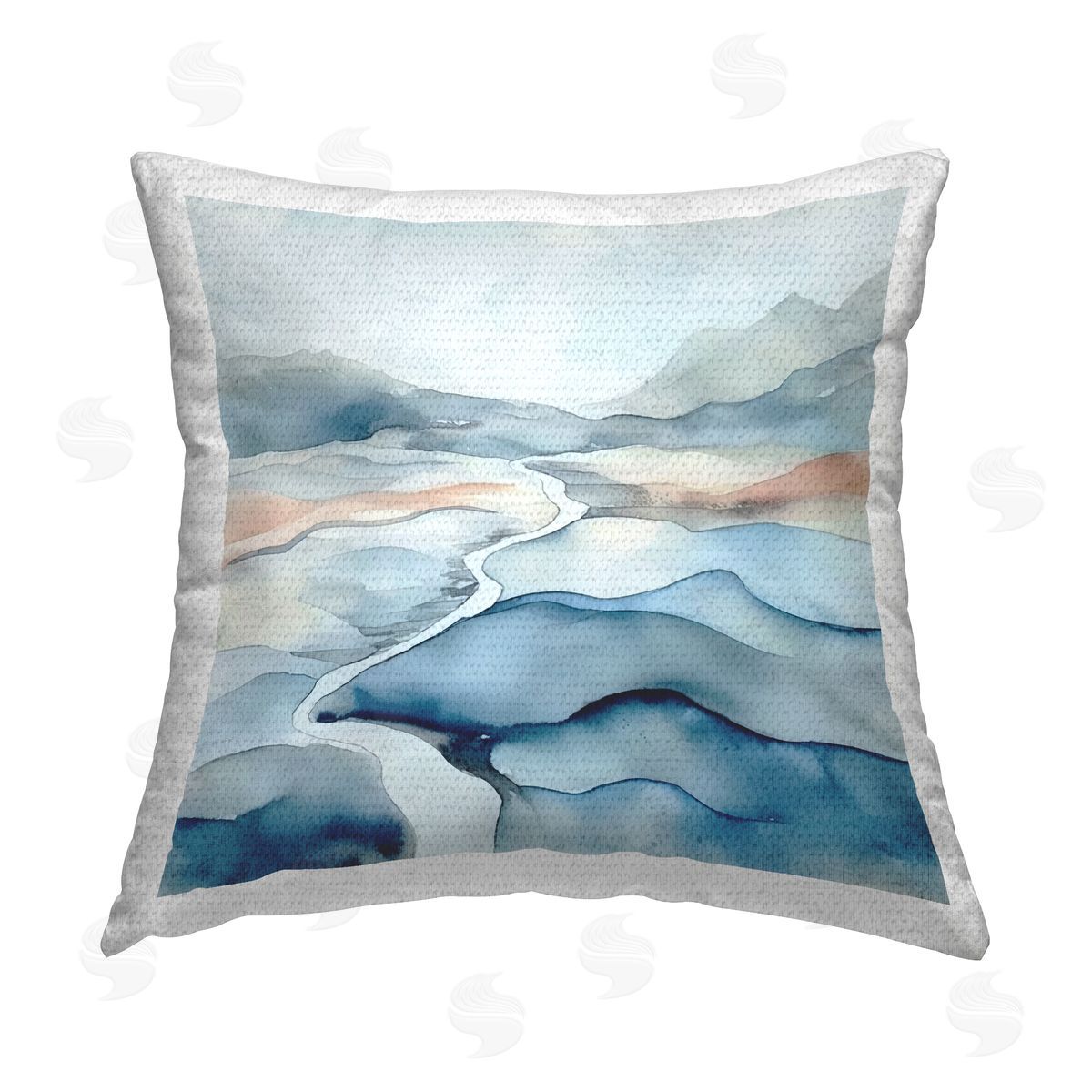 Andrea Haase Blue Stream Landscape Outdoor Quick-Dry Polyester Printed Throw Pillow