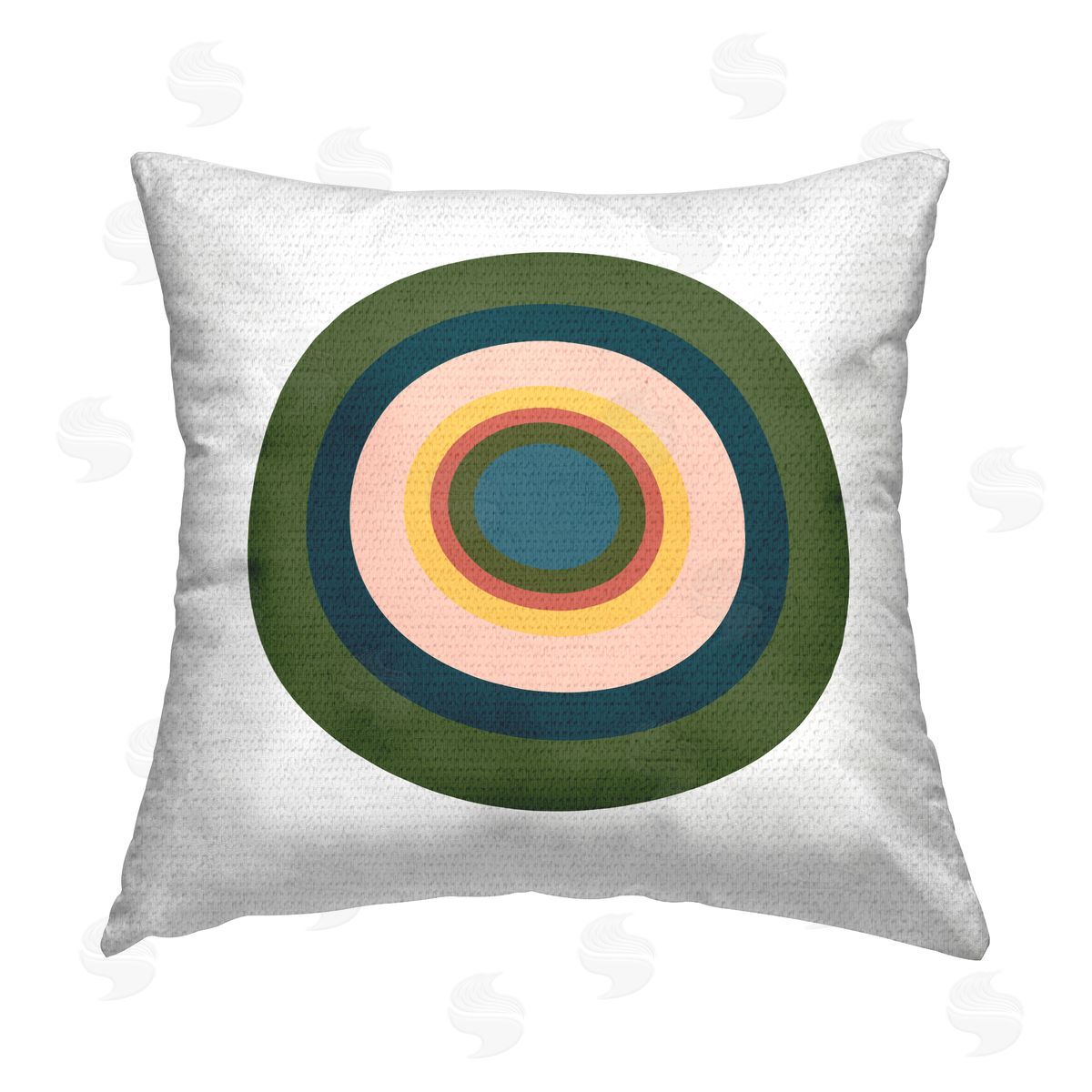 Jim Schlotzhauer Green Boho Circle Outdoor Quick-Dry Polyester Printed Throw Pillow