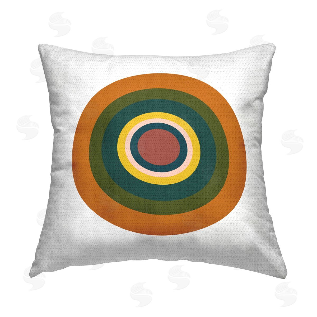 Jim Schlotzhauer Earthy Circle Shape Outdoor Quick-Dry Polyester Printed Throw Pillow