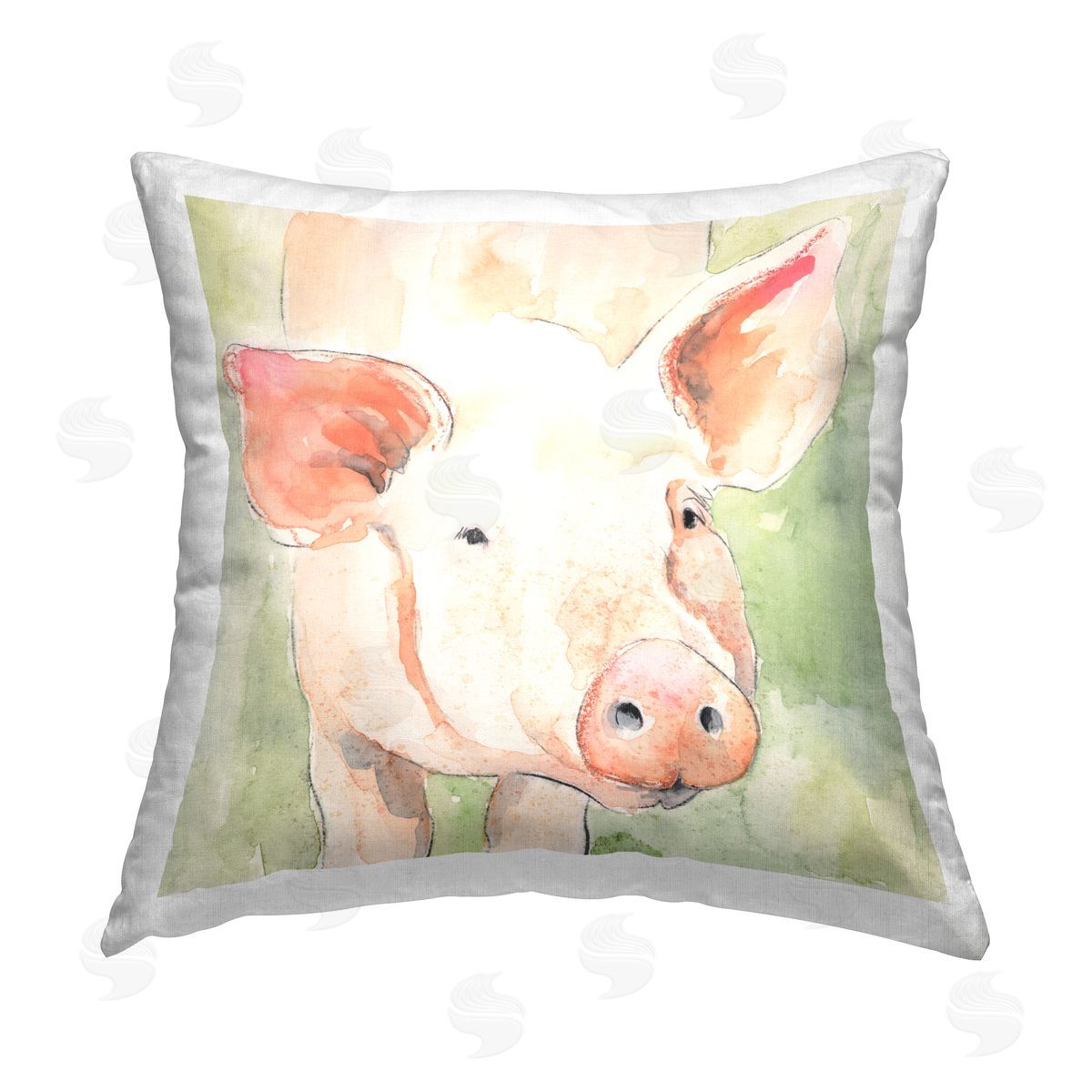 Victoria Barnes Abstract Pig Face Printed Plush Polyester Throw Pillow