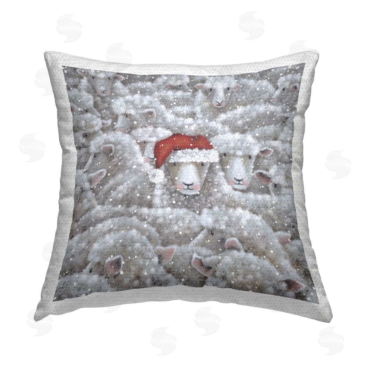 Nicola Mason Christmas Hat Sheep Outdoor Quick-Dry Polyester Printed Throw Pillow