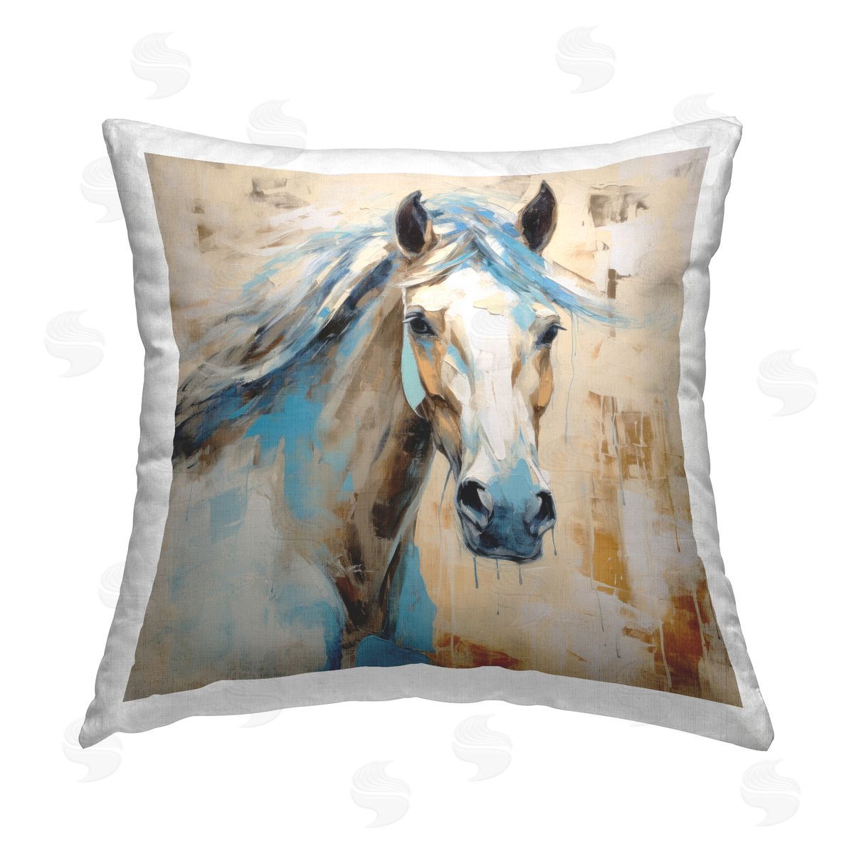Irena Orlov Abstract Horse Portrait Printed Plush Polyester Throw Pillow