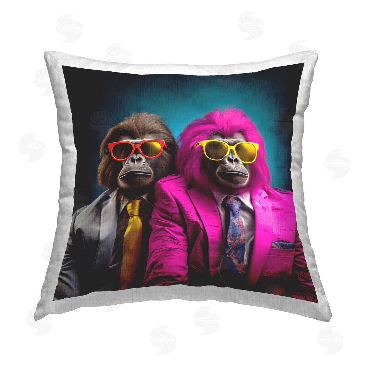 Irena Orlov Trendy Fashion Monkeys Printed Plush Polyester Throw Pillow