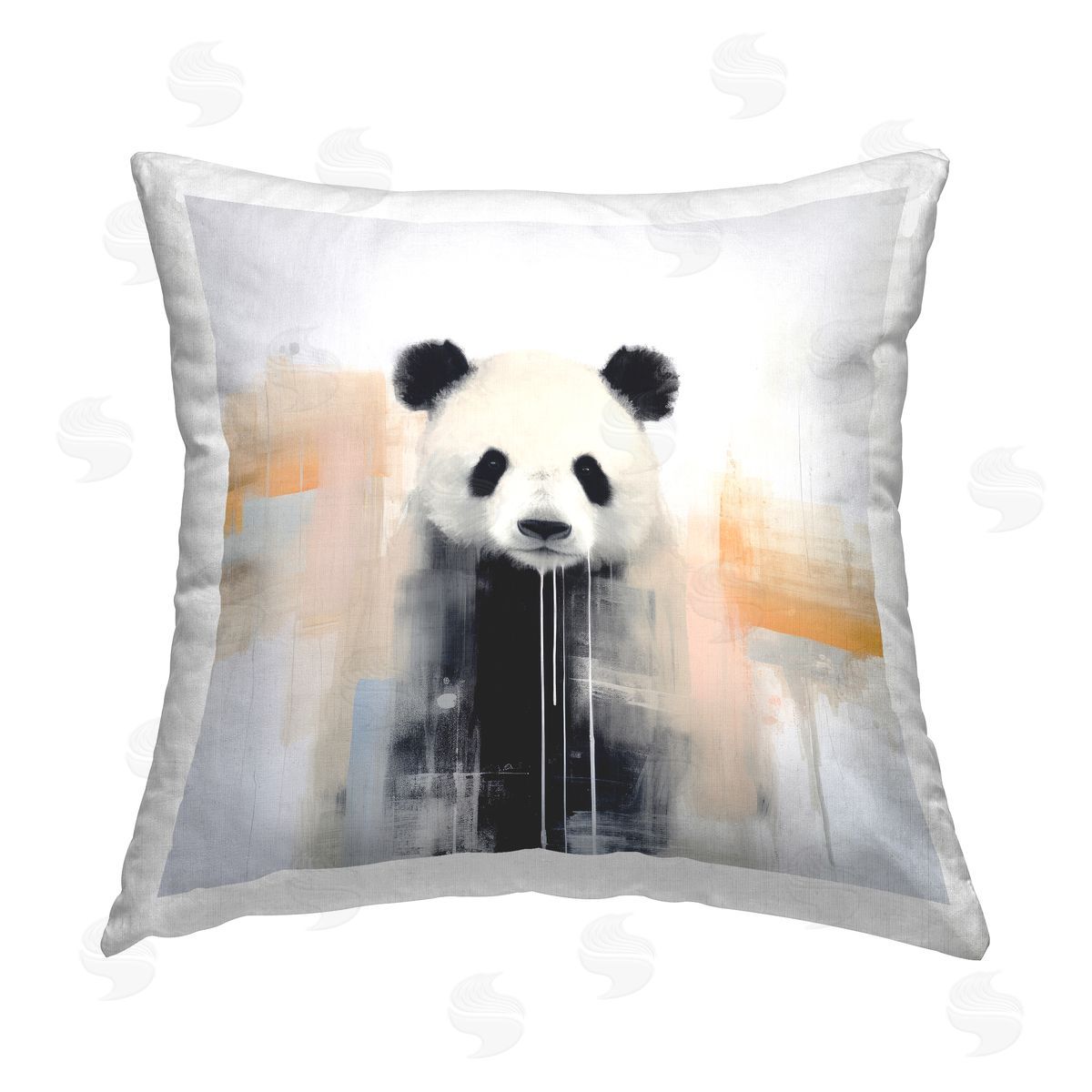 Irena Orlov Abstract Panda Bear Printed Plush Polyester Throw Pillow