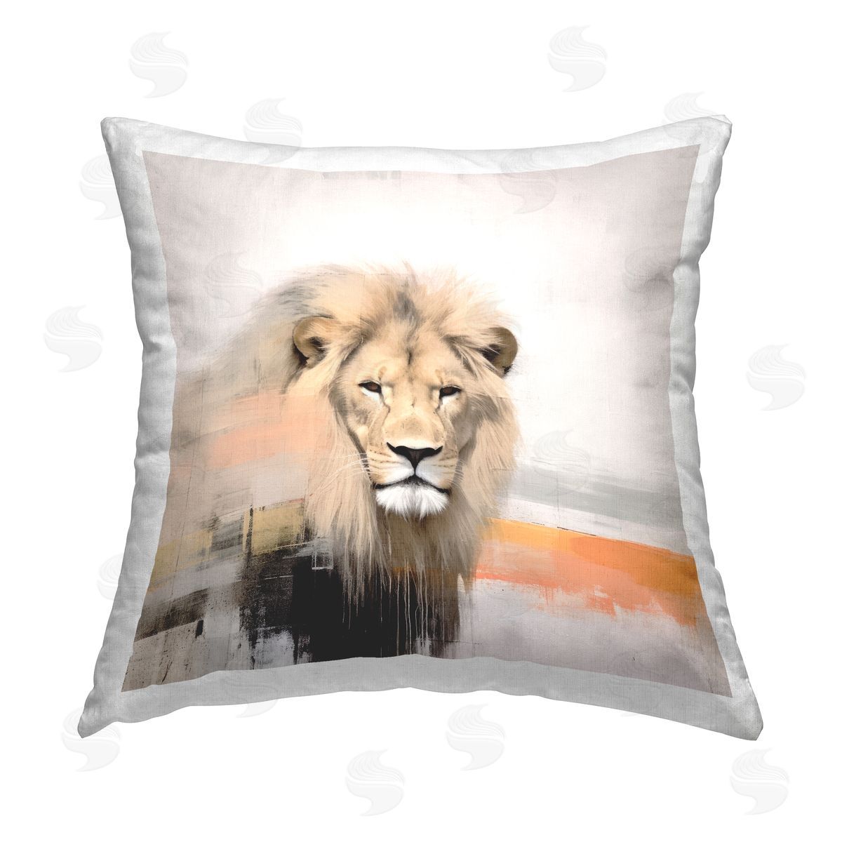 Irena Orlov Abstract Lion Wildlife Printed Plush Polyester Throw Pillow