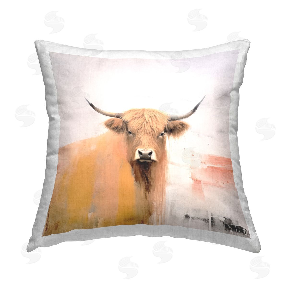 Irena Orlov Abstract Farm Cattle Printed Plush Polyester Throw Pillow