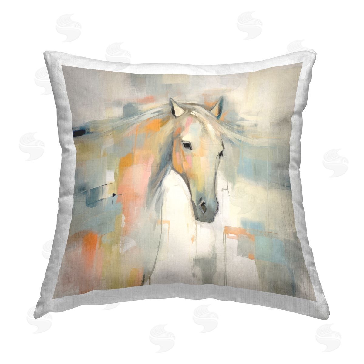 Irena Orlov Modern Horse Abstraction Printed Plush Polyester Throw Pillow