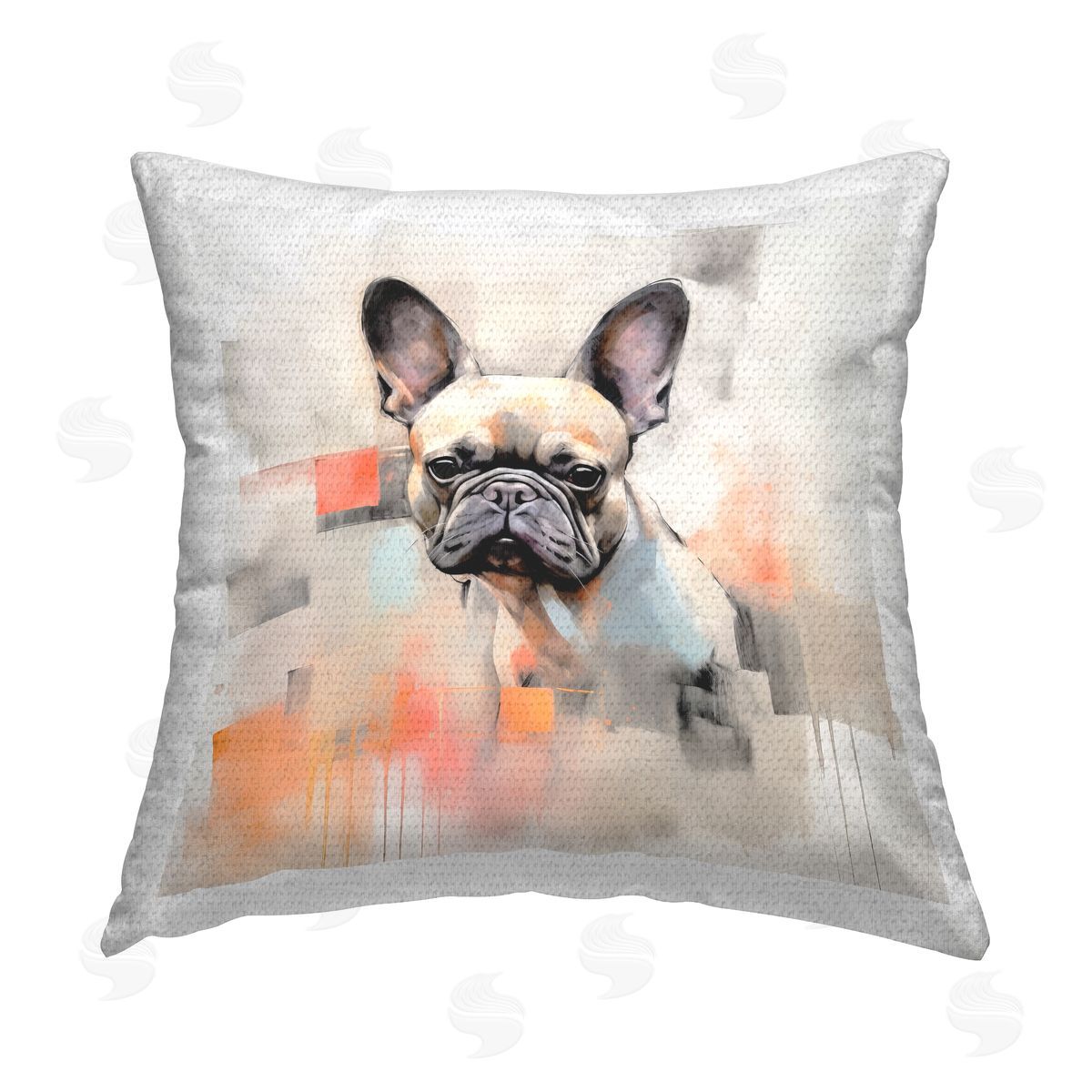 Irena Orlov Abstract French Bulldog Outdoor Quick-Dry Polyester Printed Throw Pillow
