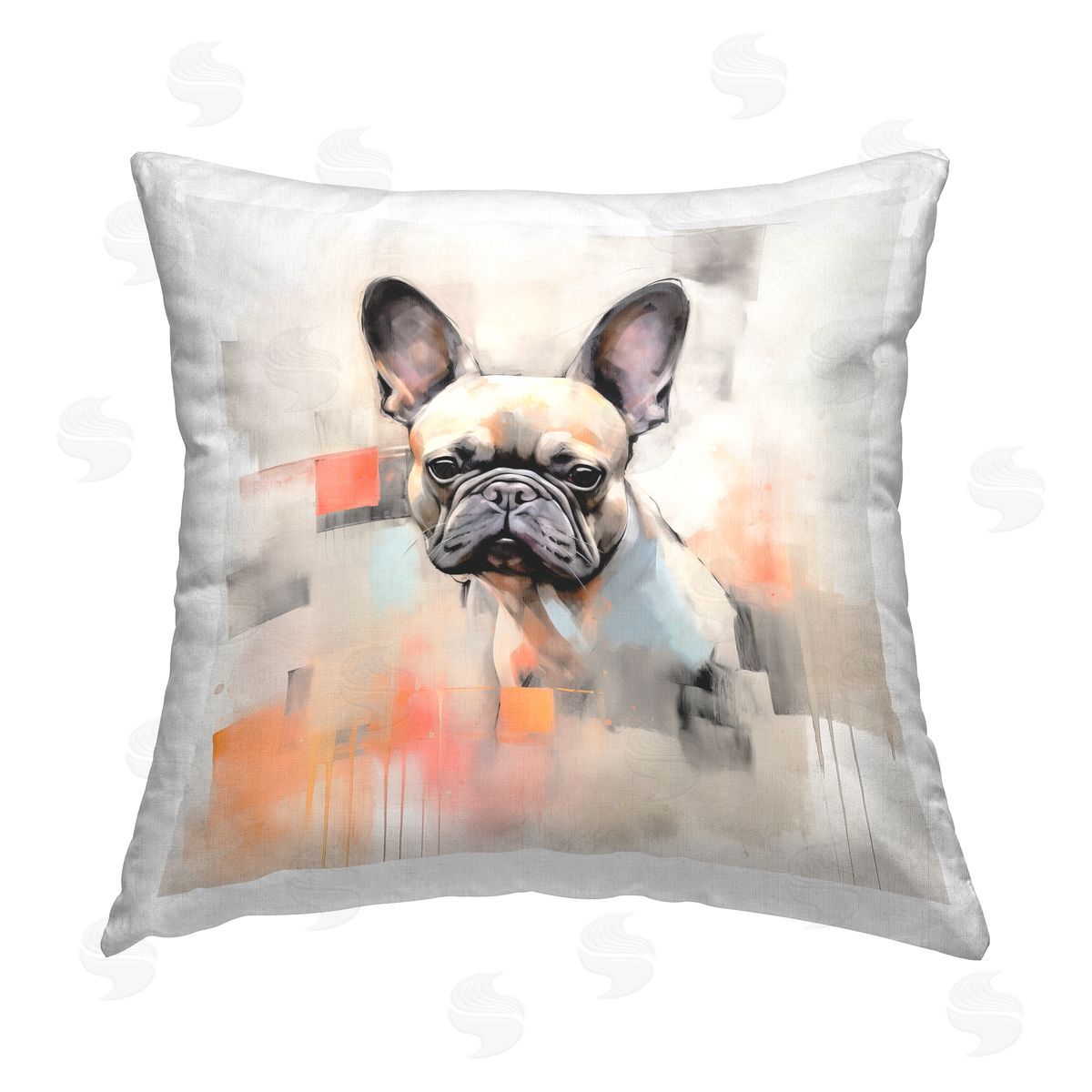 Irena Orlov Abstract French Bulldog Printed Plush Polyester Throw Pillow