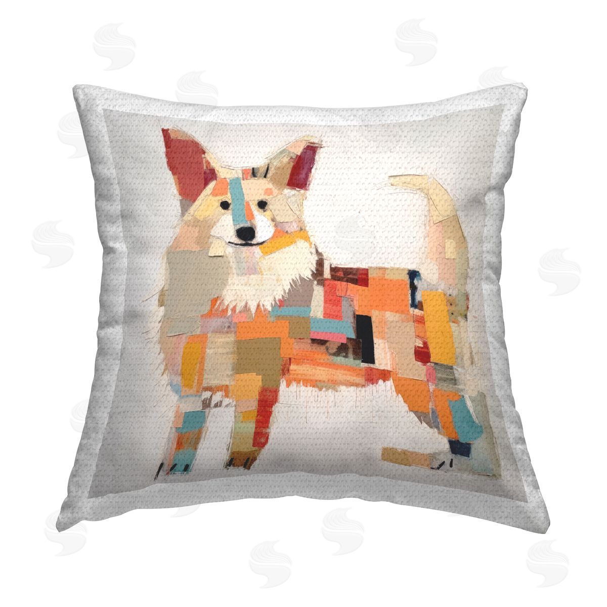 Irena Orlov Modern Patterned Dog Outdoor Quick-Dry Polyester Printed Throw Pillow
