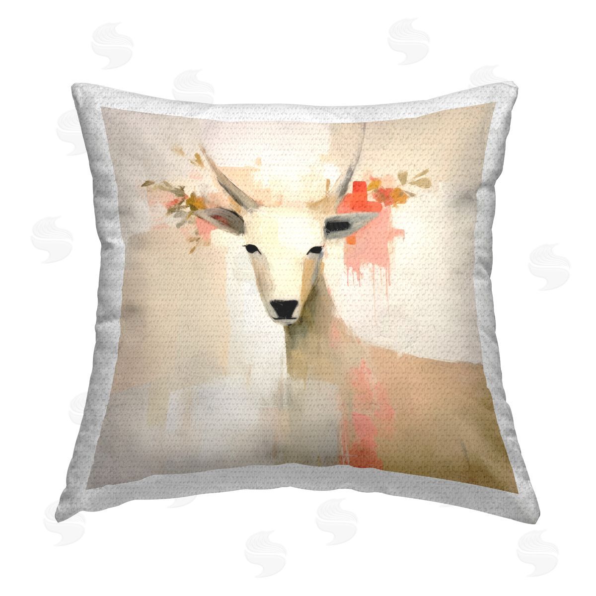 Irena Orlov Abstract Goat & Flowers Outdoor Quick-Dry Polyester Printed Throw Pillow
