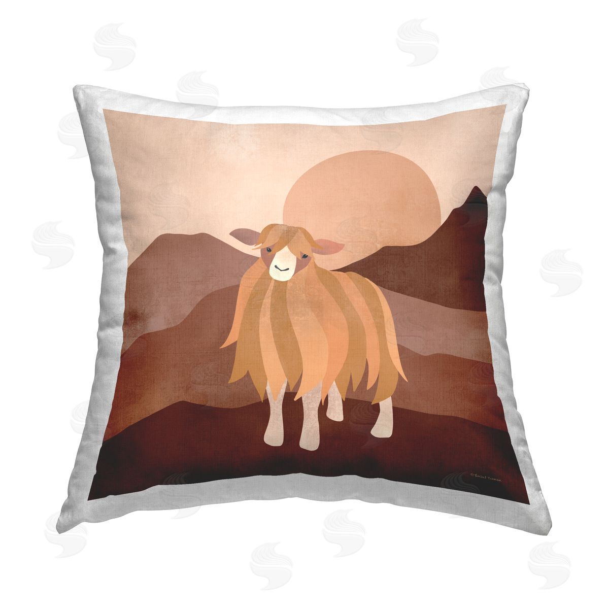 Rachel Nieman Desert Sheep Abstract Printed Plush Polyester Throw Pillow